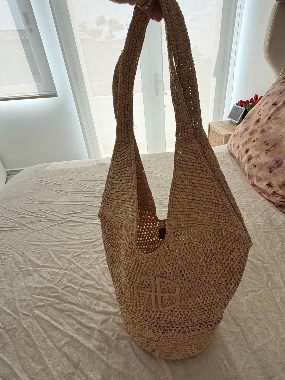 LEAH LOGO HOBO RAFFIA - NATURAL - Picture 5 of 8